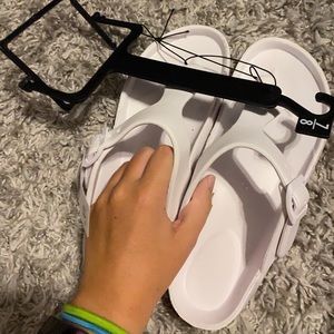 Rubber white sandals